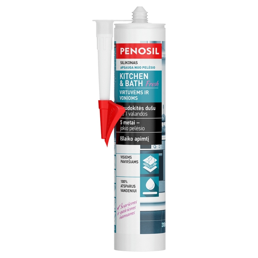 Silikonas virtuvei ir voniai Kitchen & Bath Fresh, bespalvė, 310 ml, PENOSIL