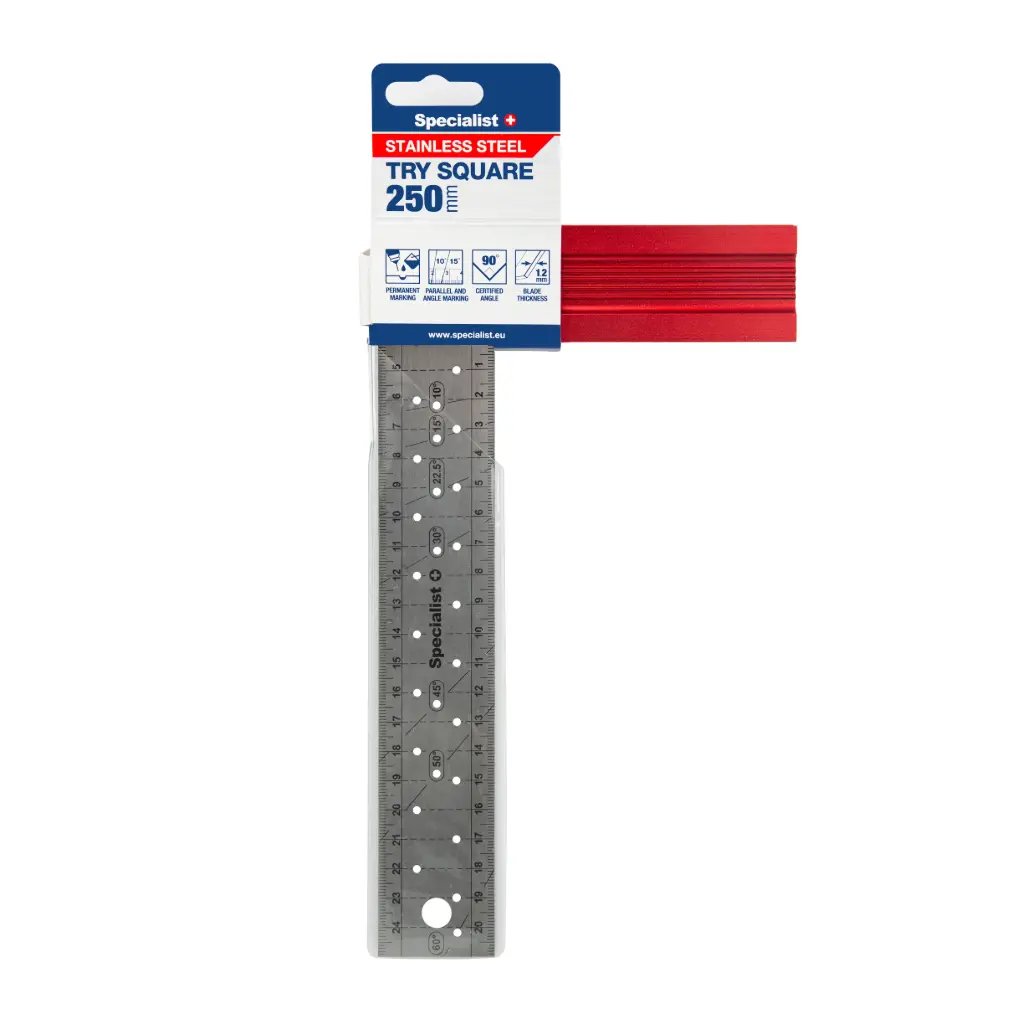 Stainless Steel Try Square, 250 mm, SPECIALIST+