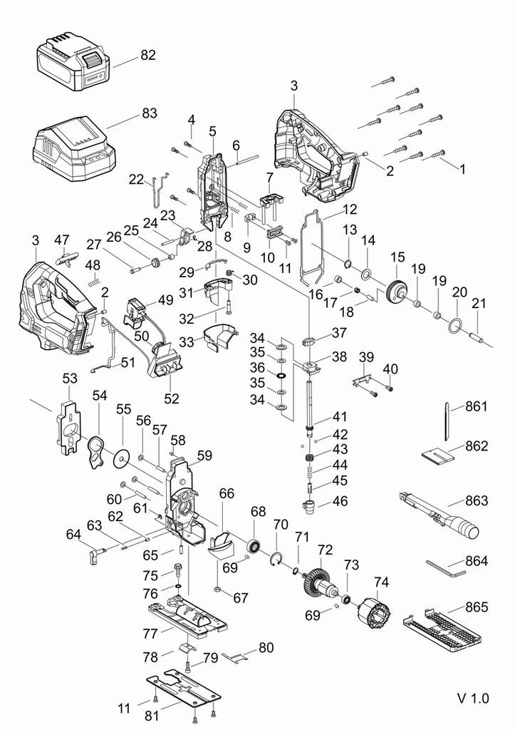 20 V belaidžio bešepetėlinio juostinio pjūklo PCBA (FT‑EP‑DCK), KDMQ85, DCK