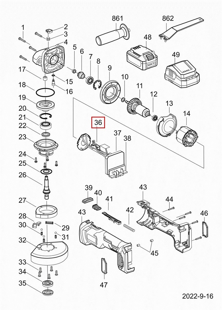 20V bešepetėlio kampinio šlifuoklio mikro jungiklis, KDSM04-125, DCK