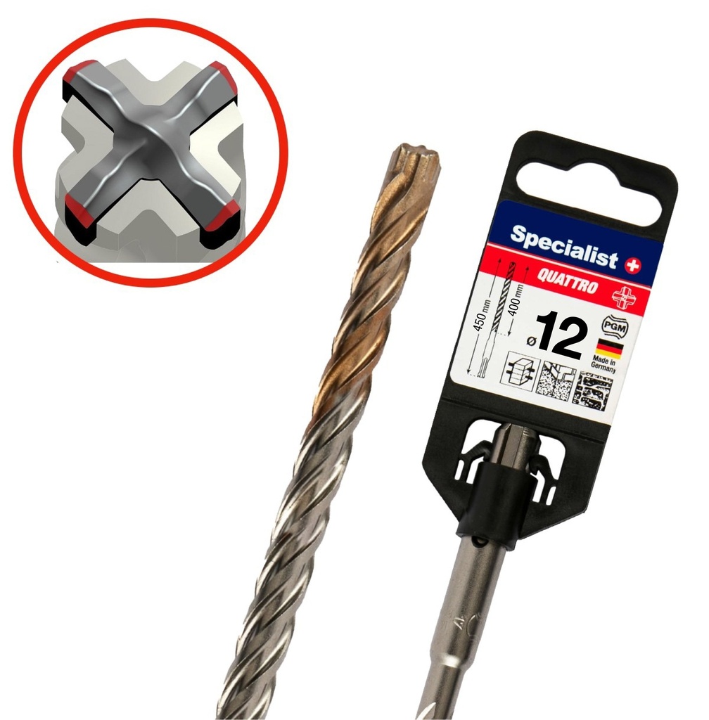 SPECIALIST+ hammer drill QUATTRO, 12/400 x 450 mm