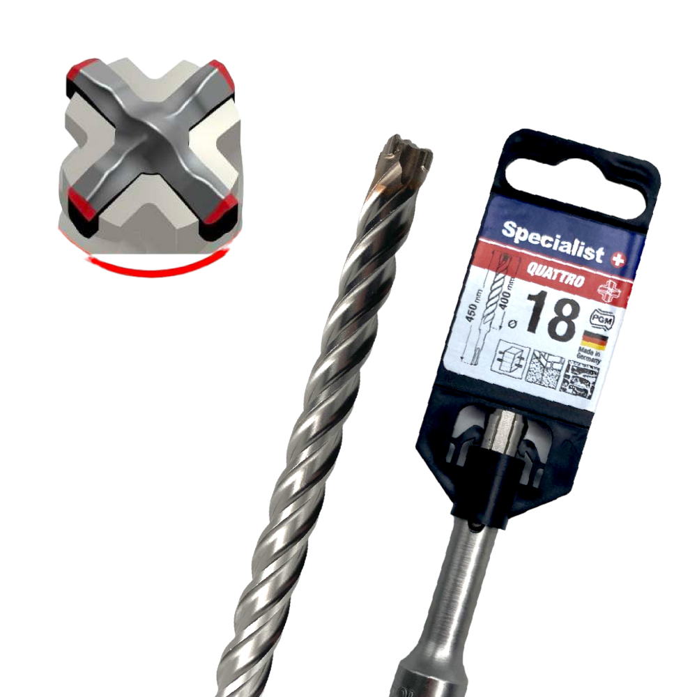 SPECIALIST+ hammer drill QUATTRO, 18/400 x 450 mm