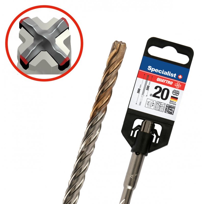 SPECIALIST+ hammer drill QUATTRO, 20/200 x 260 mm