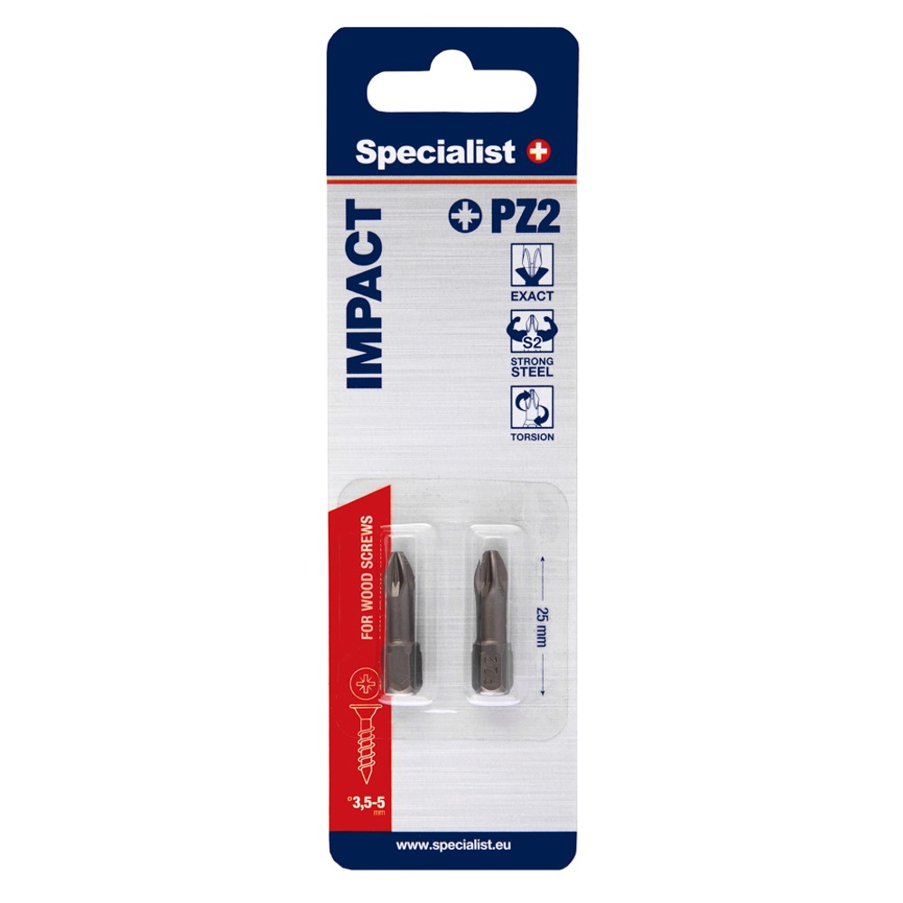 SPECIALIST+ screwdriver bit, PZ2, 2 pcs