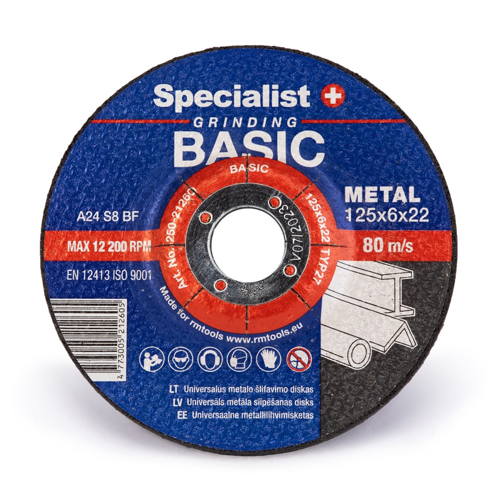SPECIALIST+ grinding disc BASIC, 125x6x22 mm