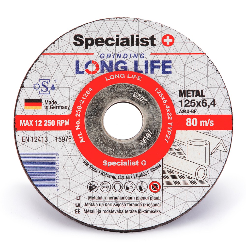 SPECIALIST+ lihvketas LONG LIFE, 125x6,4x22 mm