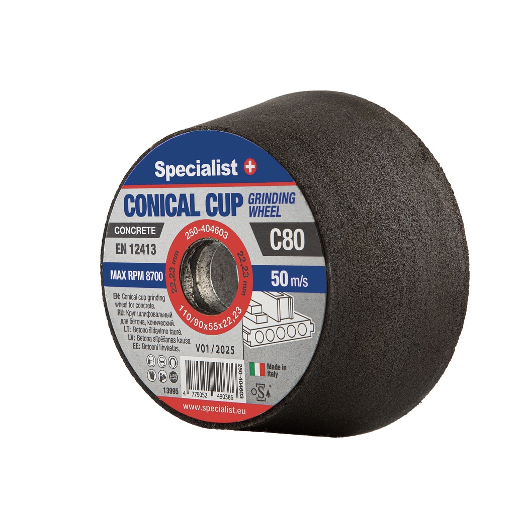 SPECIALIST+ betona slīpēšanas kauss C80, 110/90 x 55 x 22.23 mm
