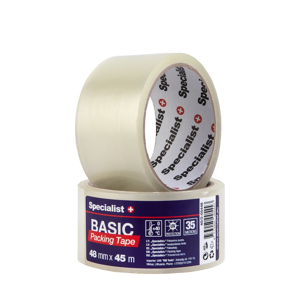 SPECIALIST+ skaidri lipni juosta, 48 mm x 45 m