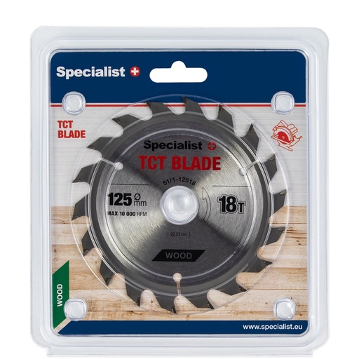[51/1-12518] SPECIALIST+ griešanas disks, 125 x 18T x 22 mm