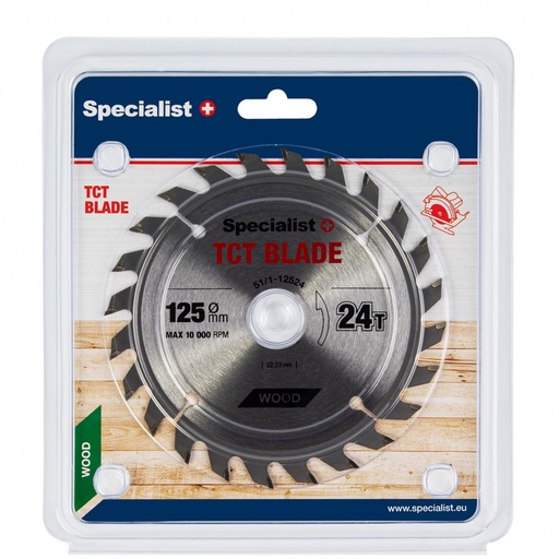 [51/1-12524] SPECIALIST+ TCT blade, 125x24Tx22 mm