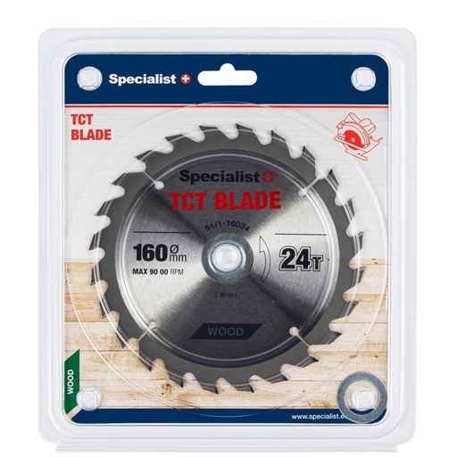 [51/1-16024] SPECIALIST+ TCT blade, 160x24Tx20/16 mm