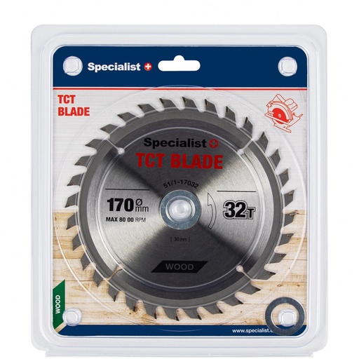 [51/1-17032] SPECIALIST+ TCT blade, 170x32Tx30/20/16 mm