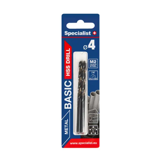 [64-0040] SPECIALIST+ metalo grąžtas BASIC, 4 mm, 2 vnt.