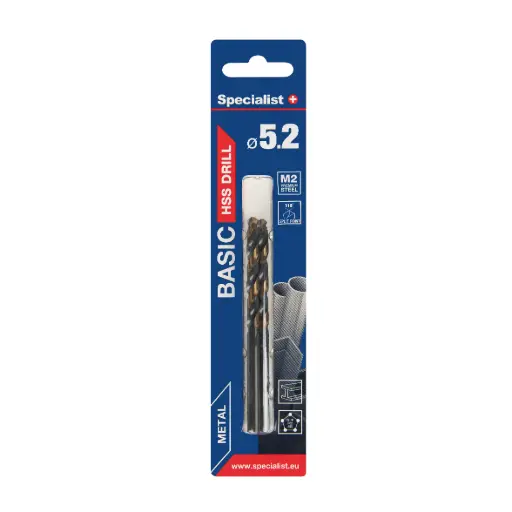 [64-0052] SPECIALIST+ drill bit BASIC, 5.2 mm, 2 pcs