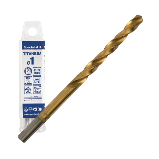 [64/1-0010Q] SPECIALIST+ drill bit TITAN, 1 mm, 10 pcs