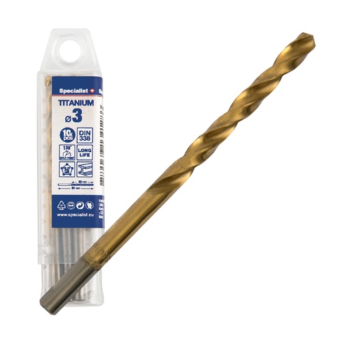 [64/1-0030Q] SPECIALIST+ drill bit TITAN, 3 mm, 10 pcs