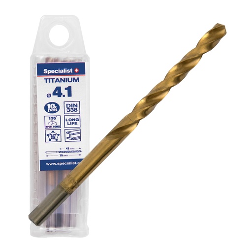 [64/1-0041Q] SPECIALIST+ drill bit TITAN, 4.1 mm, 10 pcs