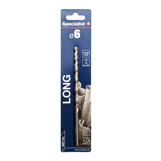 [64/3-0060] SPECIALIST+ metallipuur LONG DIN340, 6 x 95 mm