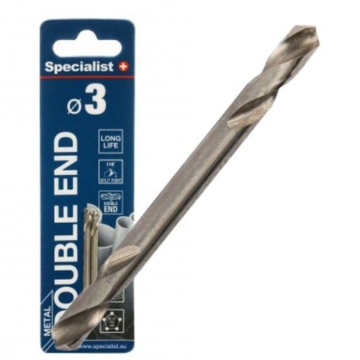 [64/4-0030] SPECIALIST+ dvip. metalo grąžtas HSS, 3 mm, 2 vnt.
