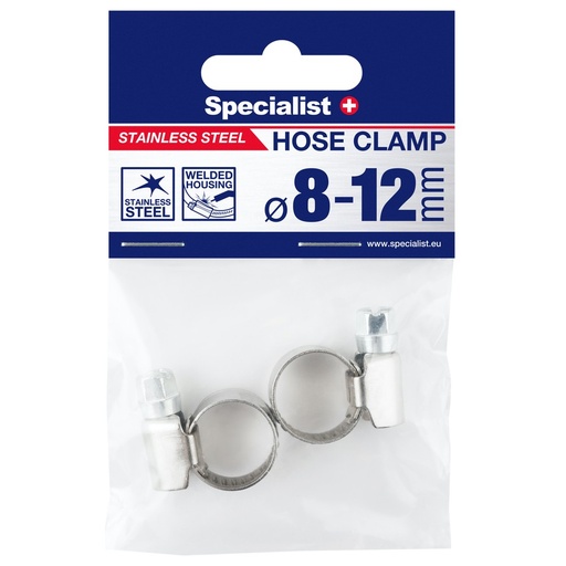 [81-7012] SPECIALIST+ nerūs. tērauda skava, 8-12 mm, 2 gab.
