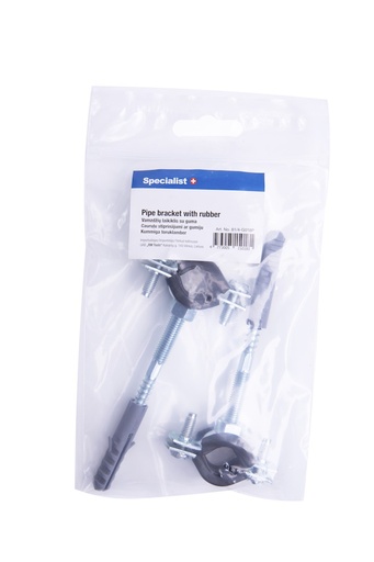 [81/4-G100P] SPECIALIST+ pipe bracket with rubber, 107-112 mm, 4", 2pcs