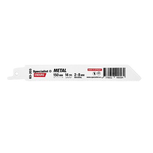 [63-203] SPECIALIST+ metal reciprocating saw blade BI-METAL, 150 mm, 14 TPI