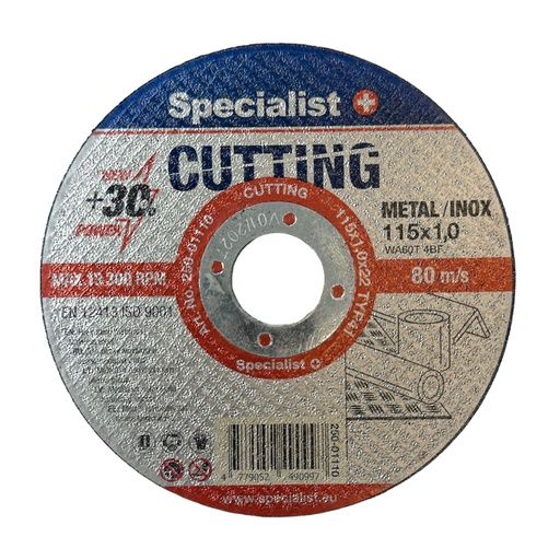 [250-01110] SPECIALIST+ metāla griešanas disks CUTTING, 115 x 1.0 x 22 mm