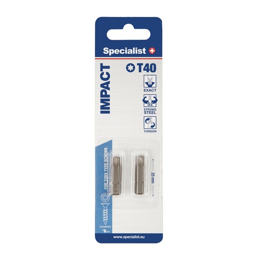 [24/2-0651] SPECIALIST+ screwdriver bit, T40, 2 pcs