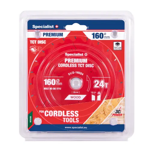 [51/2-16024] Pjovimo diskas 160x24Tx20mm, Cordless PREMIUM, SPECIALIST+