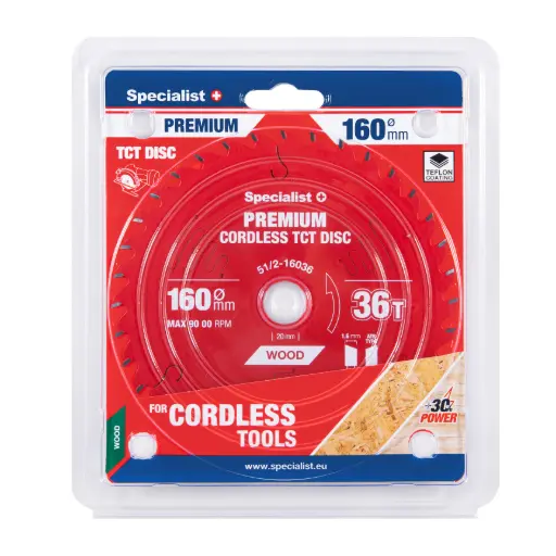[51/2-16036] Cutting disc 160x36Tx20mm, Cordless PREMIUM, SPECIALIST+