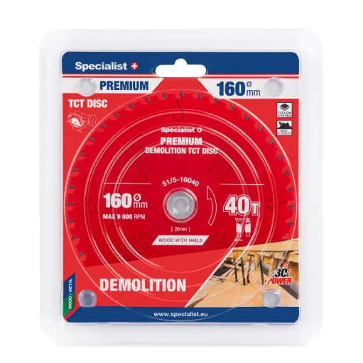 [51/5-16040] Saeketas 160x40Tx20mm, Demolition PREMIUM, SPECIALIST+