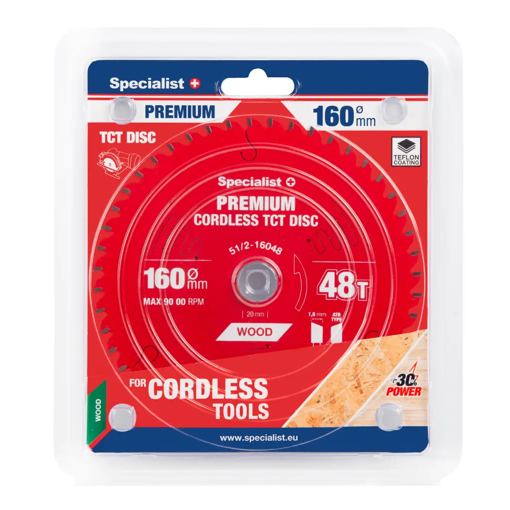 [51/2-16048] Cutting disc 160x48Tx20mm, Cordless PREMIUM, SPECIALIST+