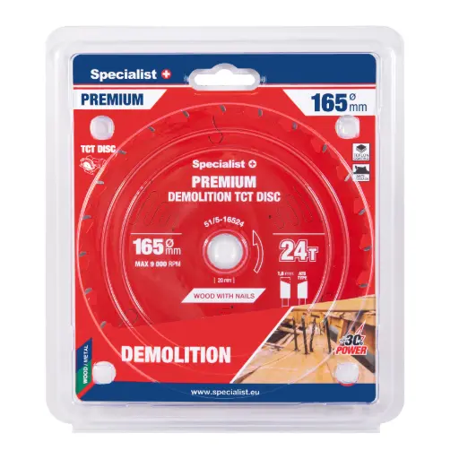 [51/5-16524] Cutting disc 165x24Tx20mm, Demolition PREMIUM, SPECIALIST+