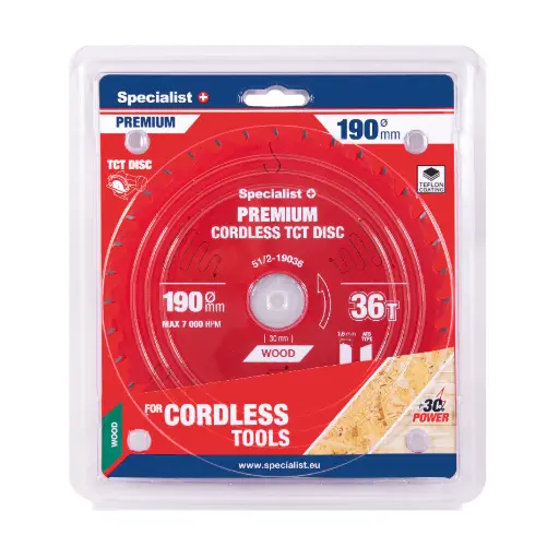 [51/2-19036] Pjovimo diskas 190x36Tx30mm, Cordless PREMIUM SPECIALIST+