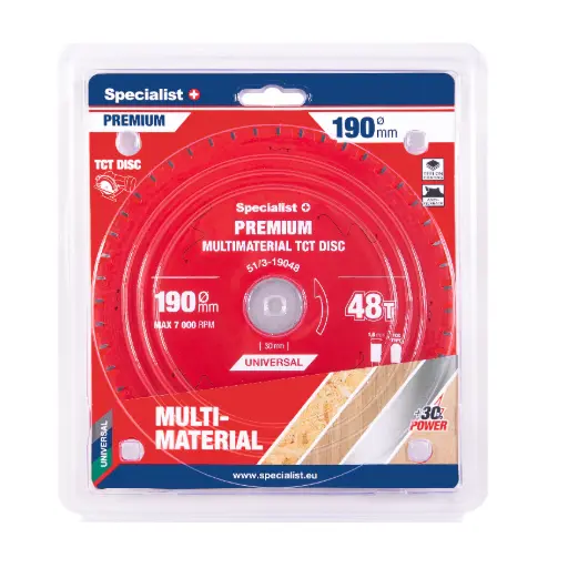 [51/3-19048] Cutting disc 190x48Tx30mm, Multimaterial PREMIUM, SPECIALIST+