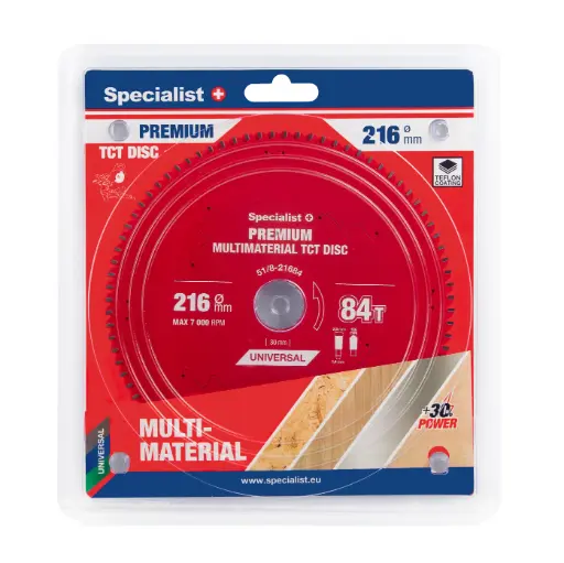 [51/8-21684] Griešanas disks 216x84Tx30mm, Multimaterial PREMIUM, SPECIALIST+ 