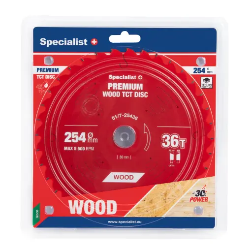 [51/7-25436] Cutting disc 254x36Tx30mm, Wood PREMIUM, SPECIALIST+ 