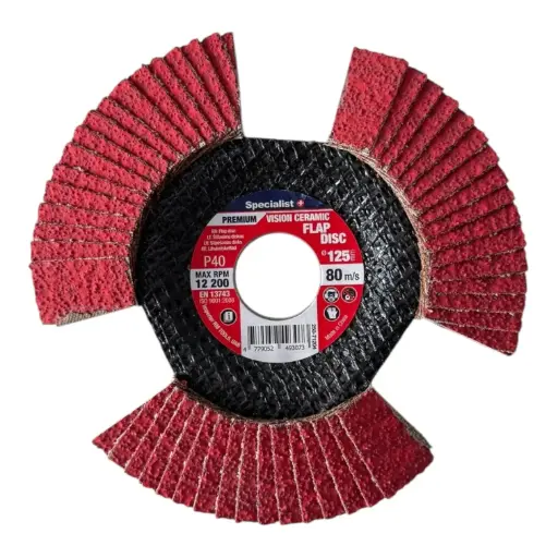 [250-71204] Flap sanding disc 125 mm, P40, Vision Ceramic PREMIUM, SPECIALIST+