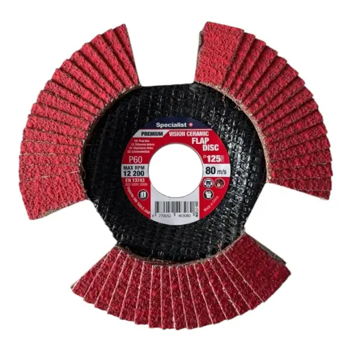 [250-71206] Flap sanding disc 125 mm, P60, Vision Ceramic PREMIUM, SPECIALIST+