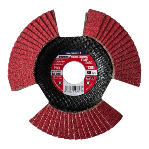 [250-71208] Flap sanding disc 125 mm, P80, Vision Ceramic PREMIUM, SPECIALIST+