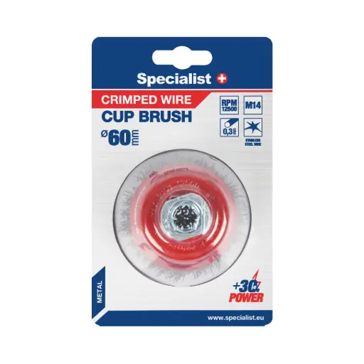 [251-0060] Wire cup brush, straight wire, 60 mm, M14, SPECIALIST+