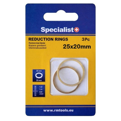[11/2-2520P] SPECIALIST+ redukcijas gredzens, 25,4 x 20 x 1,2/1,4/2 mm, 3 gab.
