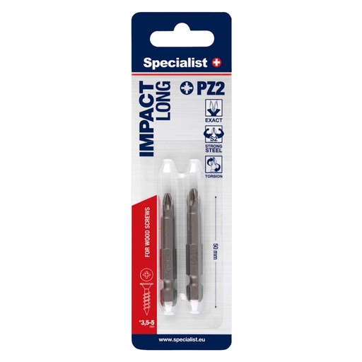 [24/2-060] SPECIALIST+ screwdriver bit, PZ2 50mm 2pc
