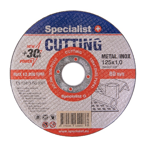 [250-01210] SPECIALIST+ metāla griešanas disks CUTTING, 125 x 1 x 22 mm