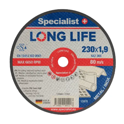 [250-12319] SPECIALIST+ metalli lõikeketas LONG LIFE, 230x1,9x22 mm