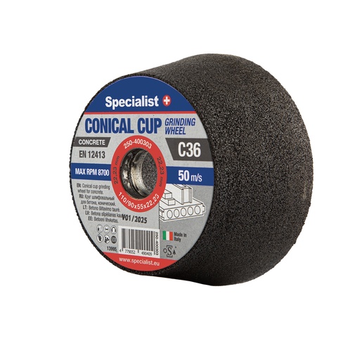 [250-400303] SPECIALIST+ betooni koonuslihv C36, 110/90x55x22,23 mm